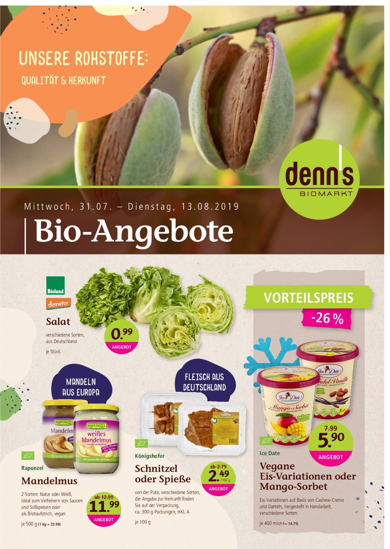 Prospekt Denn's Biomarkt vom 31.07.2019