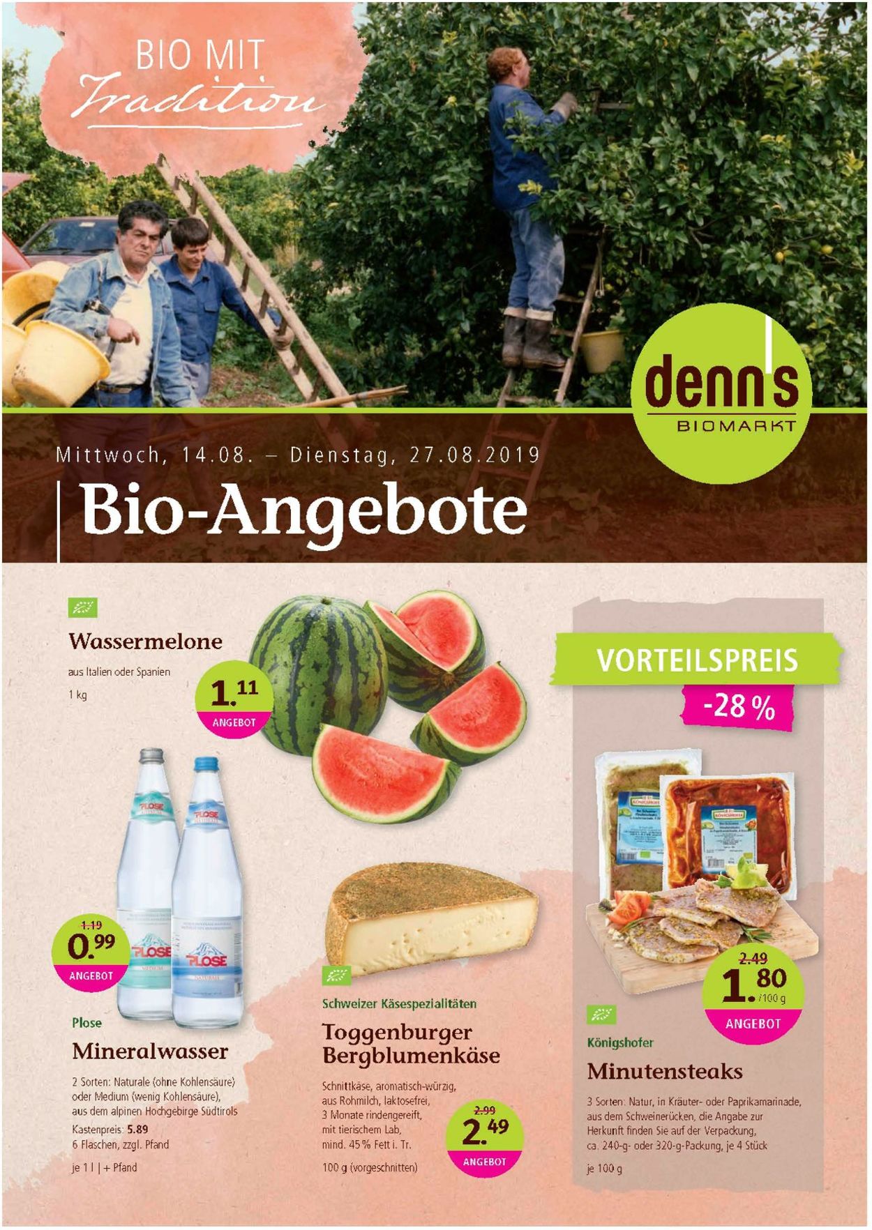 Prospekt Denn's Biomarkt vom 14.08.2019