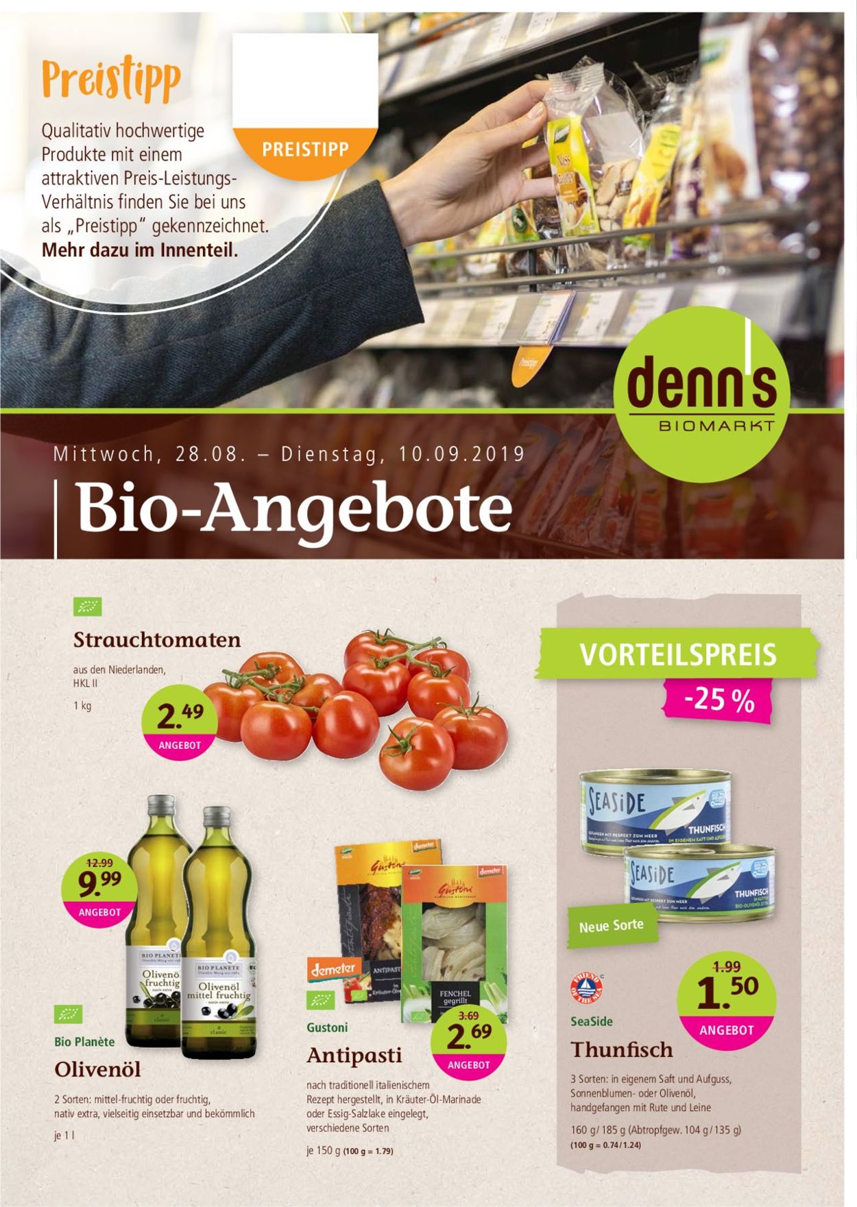 Prospekt Denn's Biomarkt vom 28.08.2019