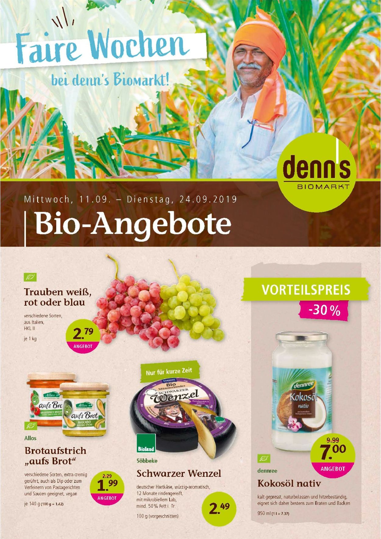 Prospekt Denn's Biomarkt vom 11.09.2019
