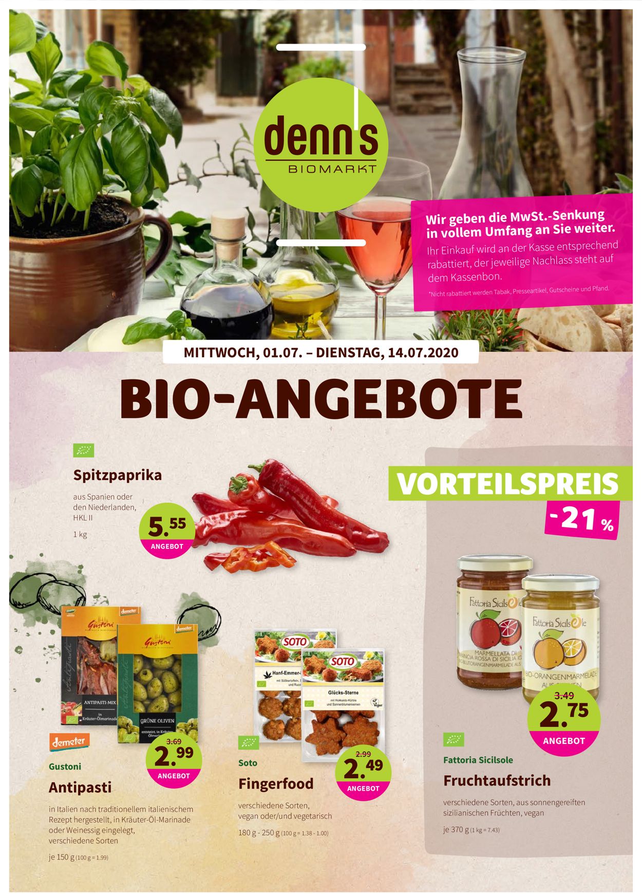 Prospekt Denn's Biomarkt vom 01.07.2020