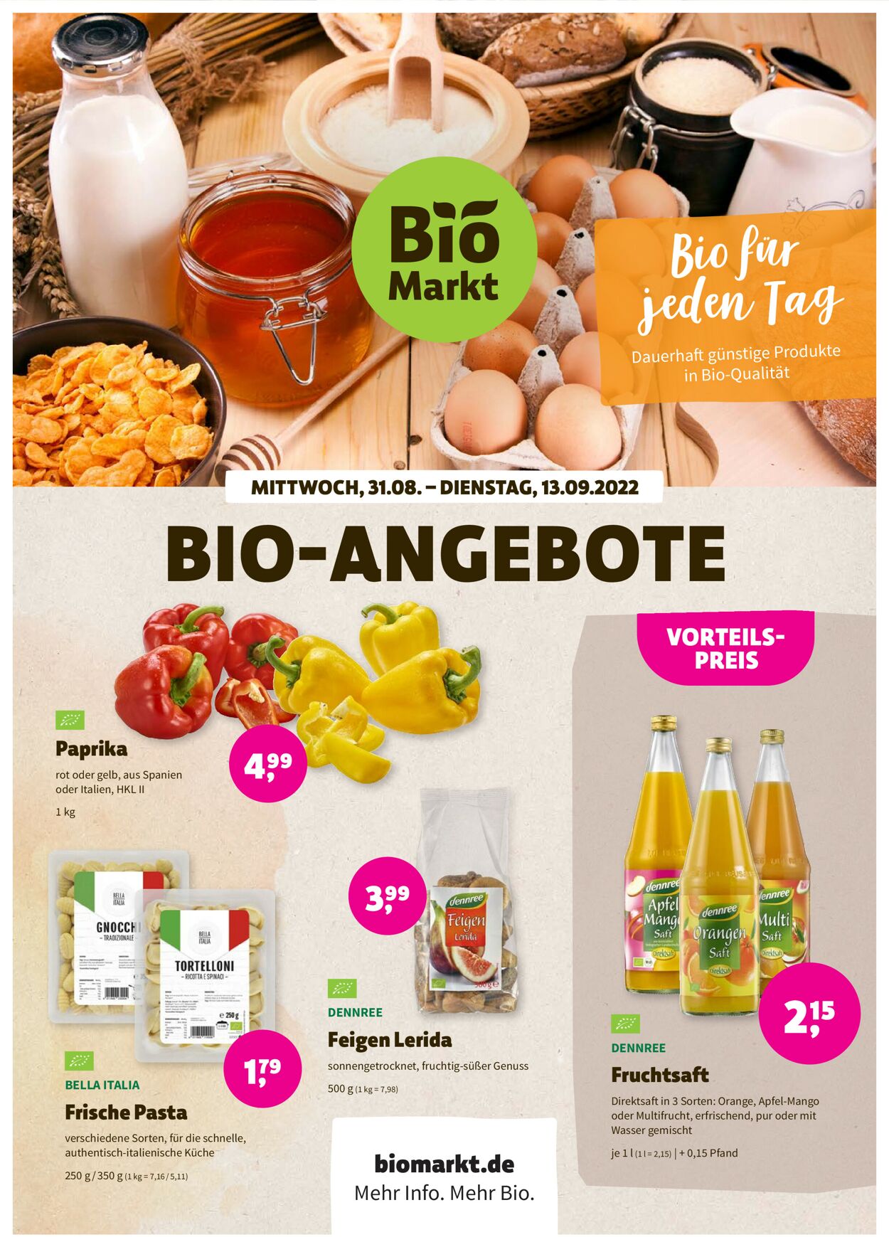 Prospekt Denn's Biomarkt vom 31.08.2022