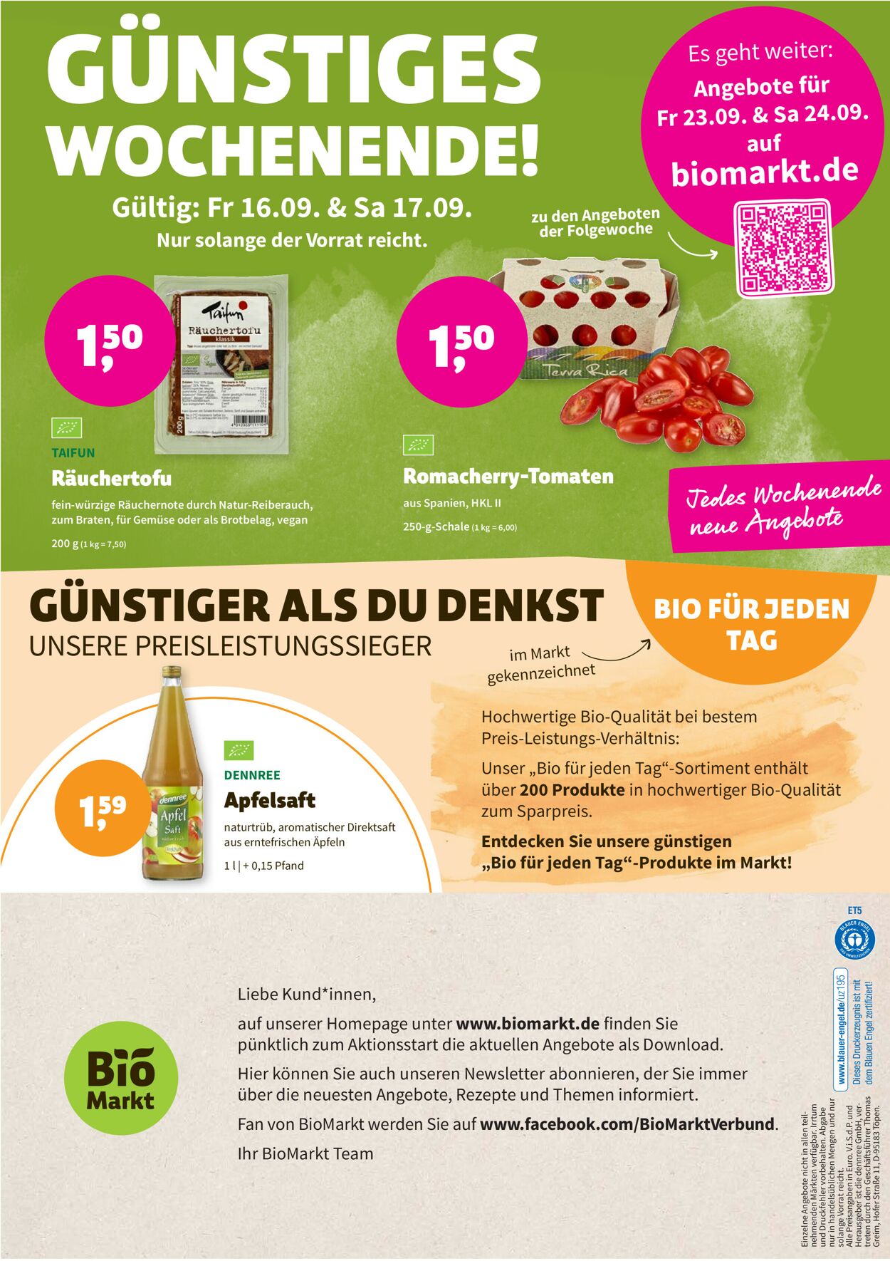 Prospekt Denn's Biomarkt vom 14.09.2022