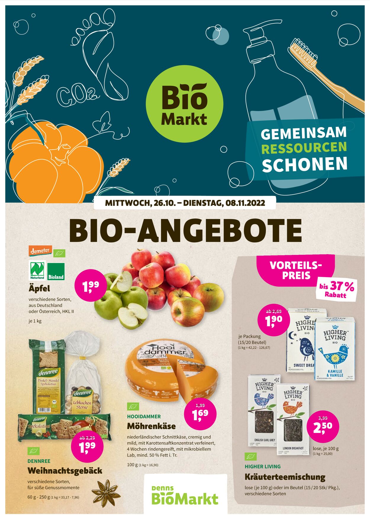 Prospekt Denn's Biomarkt vom 26.10.2022