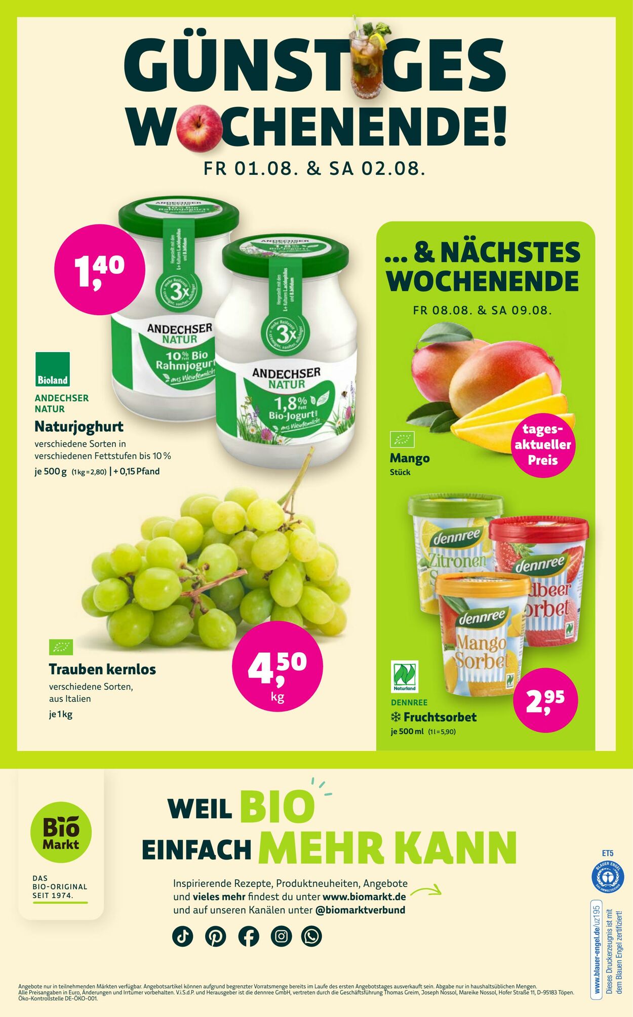 Prospekt Denn's Biomarkt vom 25.08.2025