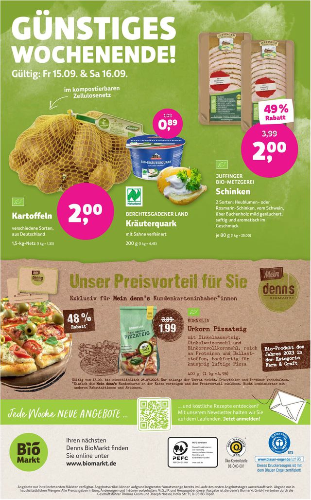 Prospekt Denn's Biomarkt vom 12.09.2023