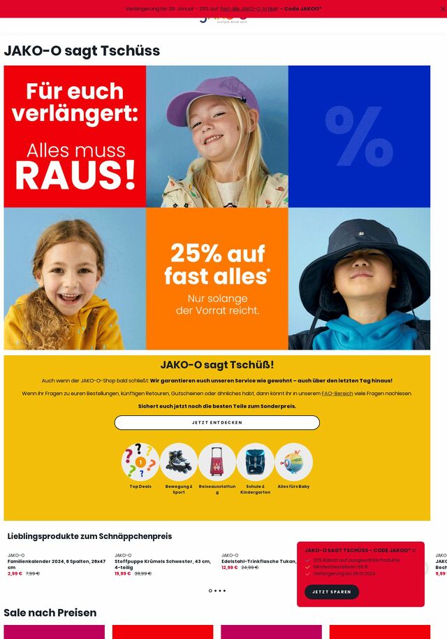 Prospekt JAKO-O vom 29.01.2024